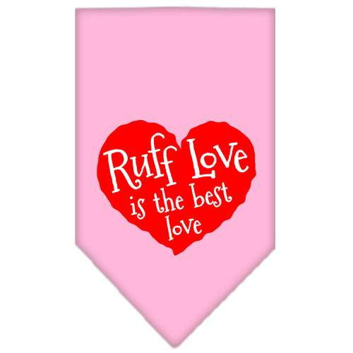 Ruff Love Screen Print Bandana Light Pink Large